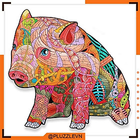 PLUZZLE Bộ xếp hình gỗ thông minh puzzle đồ chơi ghép hình - Con Lợn - Hợi - PZ142