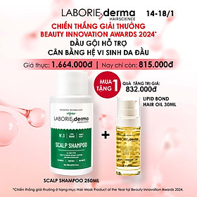 Dầu gội hỗ trợ cân bằng hệ vi sinh da đầu LABORIE derma Scalp Shampoo 250ml