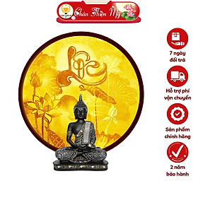Đèn Thờ Hào Quang Phật Tranh Trúc Chỉ, Trang Trí Bàn Thờ, Hào Quang Trúc Chỉ Hoa Sen Chữ Lộc TC-HQ-153