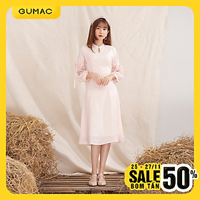 Đầm váy nữ DA10120 GUMAC thiết kế cổ tàu tay voan