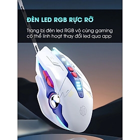 Mua Chuột gaming máy tính có dây TEKKIN INPHIC W9 GUNDAM click silent chống ồn DPI 4000 cho gamer - hàng chính hãng