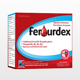 Ferourdex 20 ống x 10ml - Giúp phòng chống thiếu máu, kích thích ăn ngon