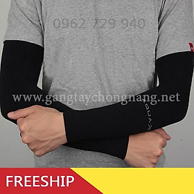 Hình ảnh GĂNG TAY CHỐNG NẮNG AQUAX KHÔNG XỎ MÀU ĐEN / VẢI DÀY DẶN, CHỐNG TIA UV 95%, CO DÃN THOÁNG MÁT