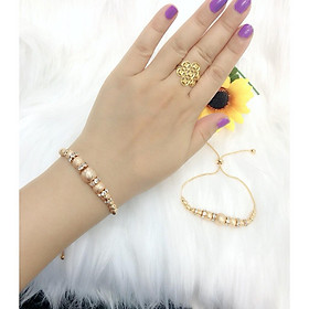 Lắc tay bi nữ chuỗi lớn chuỗi nhỏ mạ vàng 18k