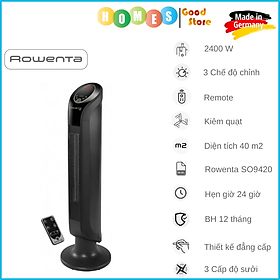 Mua Quạt Tháp Kiêm Sưởi Ấm ROWENTA Intense Comfort SO9420  3 Cấp Độ Gió  Sưởi Ấm Không Khô Da  Cảm Biến Tự Điều Chỉnh Nhiệt Độ  Độ Thấp Cực Thấp 50 dB  Công Suất 2000W - Hàng Nhập Khẩu Đức