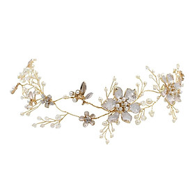 Wedding Bride Flower Pearl Rhinestone Tiara Headpiece Headband Clips Jewelry