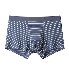 Quần lót nam boxer mềm mịn, sịp đùi nam cao cấp màu sọc trơn lưng thun cạp to co giãn tốt QLB7002