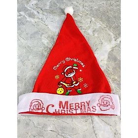 ️Nón Noel Người Lớn, Trẻ Em In Ông Già Noel Túi Quà,Merry Christmas Vải Nỉ Đẹp Mũ Giáng Sinh