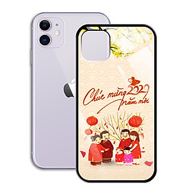 Ốp Lưng Kính Cường Lực cho điện thoại Iphone 11 - 0377 7982 HPNY 24 - Tết đoàn viên - Hàng Chính Hãng