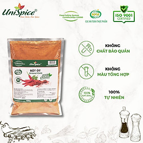 Bột ớt Unispice túi gói- Gia vị tự nhiên Ớt bột nghiền siêu cay Chọn nhiều