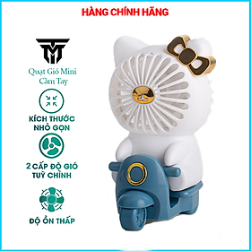 Quạt Cầm Tay Mini, Quạt Sạc Tích Điện Thỏ Lái Xe Xinh Xắn Teement, Có 2 Tốc Độ Gió ( Gió Mạnh, Gió Nhẹ), Dễ Thương Tránh Nóng Mùa Hè Cực Êm (Kèm Dây Sạc Usb)- Hàng Chính Hãng