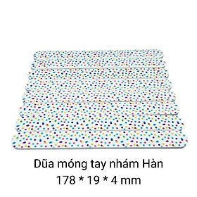 Dũa Móng Tay Hàn Quốc Nhám Chấm Bi Nhiều Màu Săc Hai Mặt Nhám 120