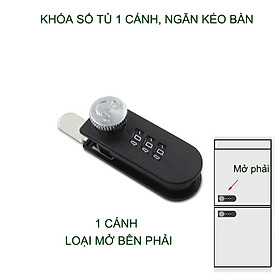 Mua Khóa số tủ 1 cánh-2 cánh  ngăn kéo bàn đa năng  bằng nhựa ABS với 3 mã số thay đổi được
