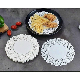 set 140 tờ giấy thấm dầu tròn đục hoạ tiết size 21.5cm