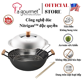 Mua Chảo gang đúc công nghệ mới La gourmet Nitrigan™ 34cm lòng sâu 7L - 400543 (tốt cho sức khỏe  siêu bền)
