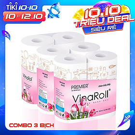 Khăn giấy bếp PREMIER VinaRoll 2 cuộn gói - Combo 3 gói