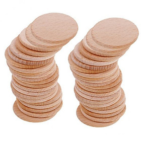 Pieces Blank Round Unfinished Wood Embellishments for Art DIY Crafts 36mm