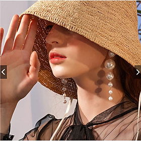 Hoa tai dáng dài xỏ hạt ngọc trai nhân tạo thời trang sang trọng dành cho nữ