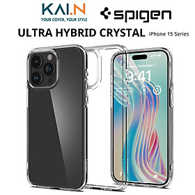 Ốp Lưng Case Spigen Dành Cho iPhone 15 Pro Max / iPhone 15 Pro / iPhone 15 Plus / iPhone 15, SPIGEN ULTRA HYBRID CRYSTAL - HÀNG CHÍNH HÃNG