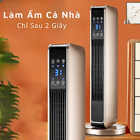 Quạt Sưởi Gốm HE-2022 Có Điều Khiển Từ Xa, Màn Hình Led Cảm Ứng, Quạt Sưởi Ấm Mùa Đông 