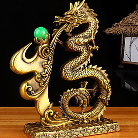 Tượng rồng chữ phúc băng đồng thau phong thủy Hồng Thắng