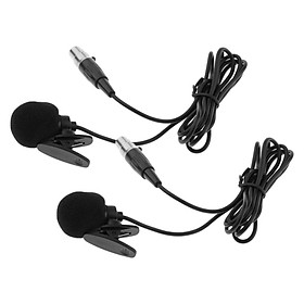 2pcs XLR 3 Pin Microphone Condenser Lapel Tie Clip for Wireless Transmitter
