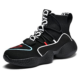 Giày chạy bộ nam camo vớ giày thể thao giày thể thao dành cho nữ giày thể thao nam hấp dẫn chạy bộ đôi giày Color: black Shoe Size: 39
