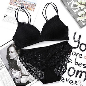  Bộ ĐồLót Ren Nữ Không Gọng Nâng Ngực Đệm Mỏng Azuno DL01 Phong Cách Sexy Dây Đôi Không Giãn Không Quăn Sau Khi Dùng Lâu
