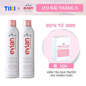 Combo 2 xịt khoáng cấp ẩm và làm dịu da Evian 300ml x 2