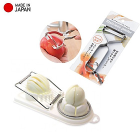 Mua Combo dụng cụ cắt & tạo hình ( trứng  hoa quả  hành tỏi...) + nạo củ quả inox cao cấp - nội địa Nhật Bản