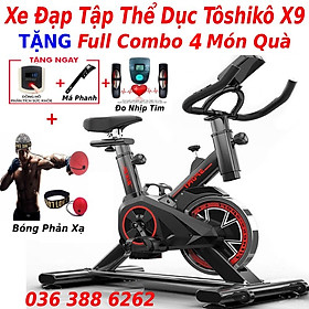 Xe đạp thể dục thể thao - xe đạp tập thể dục thể thao tại nhà X-SPEED tặng bóng bàn luyện phản xạ cao cấp + đồng hồ đo chỉ số + bình nước thể thao