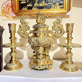 Mua Bộ Tam Sự Đỉnh Tròn Bằng Đồng Cao 62cm (Số 4)