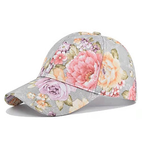 2021 MỚI MỚI Hoa bóng chày Hoa Mũ phụ nữ với hoa in mũ Mũ mùa hè Visor Mat Nữ Mũ mặt trời điều chỉnh ngoài trời Color: CP853-1