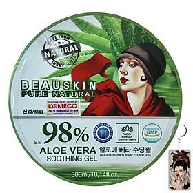 Gel dưỡng da lô hội Beauskin Aloevera Soothing Hàn Quốc 300ml + Móc khóa