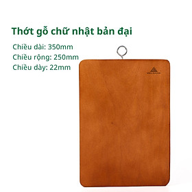 Thớt gỗ tự nhiên chữ nhật PHUSANG được làm từ gỗ xà cừ chống ẩm mốc dùng để băm thái thức ăn và đồ dùng nhà bếp