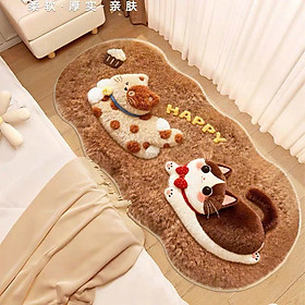Thảm Chân Giường Lông Cừu Nhân Tạo Cao Cấp 50x120cm – Thảm Decor  Cashmere Phòng Ngủ, Đế Dệt Dày Chống Trượt, Êm Mềm Dễ Vệ Sinh - HÀNG CHÍNH HÃNG MINIIN