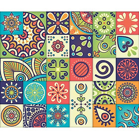 Decal Gạch Bông Mắt Mực - Set 30 ô 20x20cm - Decal Dán tường, Dán bếp, Trang trí nhà cửa