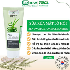 Sữa Rửa Mặt Lô Hội Trắng Da, Sạch Nhờn Benew Aloe (100ml)