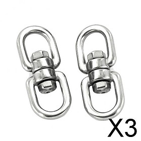 3x2pcs Stainless Steel Rotation Quick Hook Buckles for Outdoor Climbing Hiking