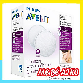 Miếng lót thấm sữa Philips Avent dùng nhiều lần (6 cái/hộp) SCF155/06