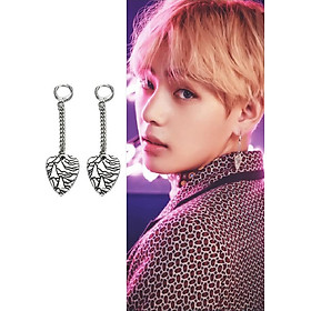 Bông tai sợi mắt xích thả trái tim idol V BTS
