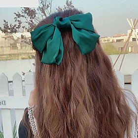 Kẹp tóc nơ lớn Hàn Quốc , cặp tóc nơ sau dễ thương KT13 chất liệu lụa mềm mại