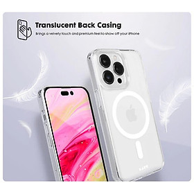 Ốp LAUT Crystal M lưng trong mờ không bám vân tay dành cho iPhone 14 14