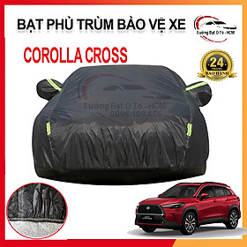 [TOYOTA CROSS] Bạt Phủ Xe Ô Tô 3 Lớp Chất Liệu Polyester Cao Cấp Cho Xe TOYOTA CROSS, Bạc Phủ Trùm Bảo Vệ Che Nắng, Chống Nóng, Che Mưa Tuyệt Đối 100%, Bạt Của Xưởng May Theo Kích Cỡ Xe Cam Kết Vừa Xe 100% Và Bảo Hành 2 Năm