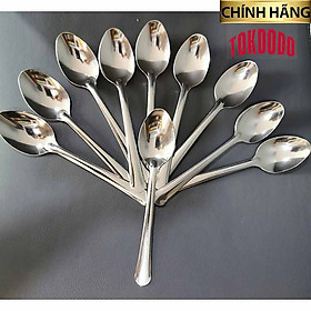 Bộ 10 Muỗng Inox Cán Dài Cho Gia Đình / Quán Ăn Chính Hãng TOKDODO