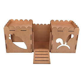 Hamster House Guinea Pig Cage Decor Pet Bed Hut Wooden Rabbit Castle Hideout