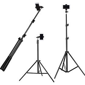 Bộ livestream, chân tripod tự sướng, quay titok dùng cho điện thoại và máy ảnh có remote bluetooth, đầu kẹp xoay 360 độ