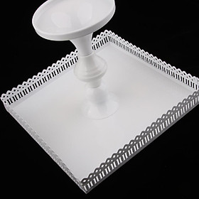 Square Cake Stand White Iron Metal Cake Tools Wedding Table Decoation