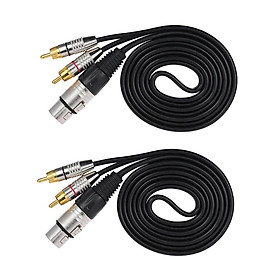 2pcs XLR 3Pin Female To 2RCA Male Jack Speaker Audio SplitterCable Connector