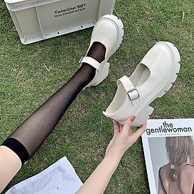 CHZK Giày Cao Gót Mũi Tròn Phong Cách Nhật Bản Cho Nữ Giày nữ Lolita